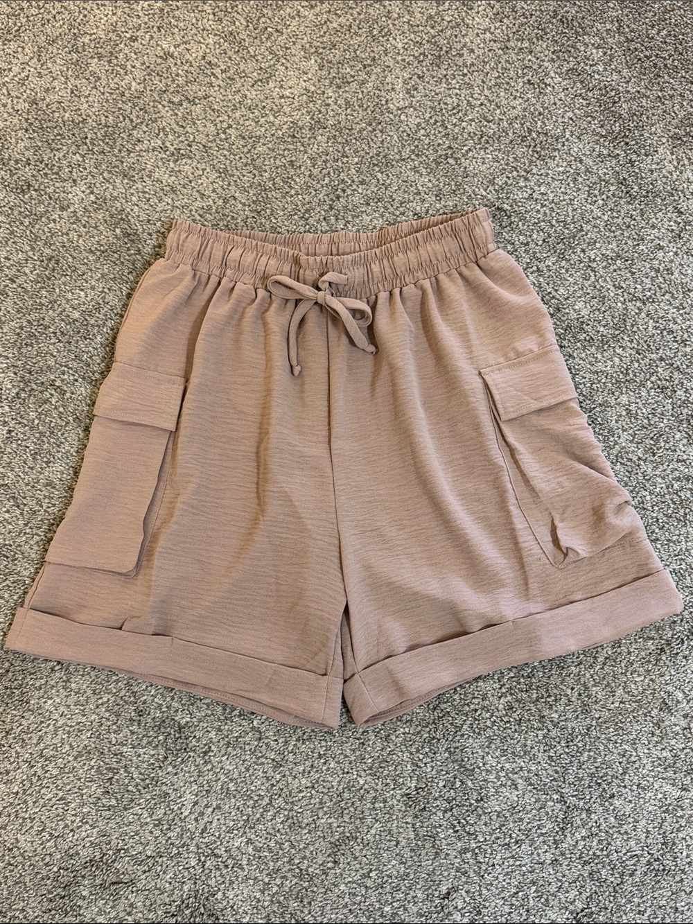 white birch Cargo Drawstring Shorts